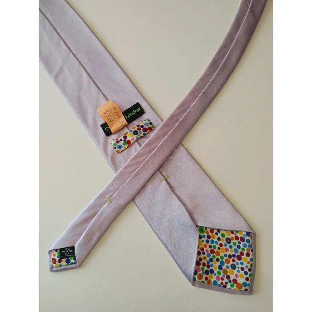 City Of London Men's Lavender Silk Satin Tie 3 3/4